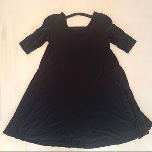 3/4 Length Sleeves Black Dress